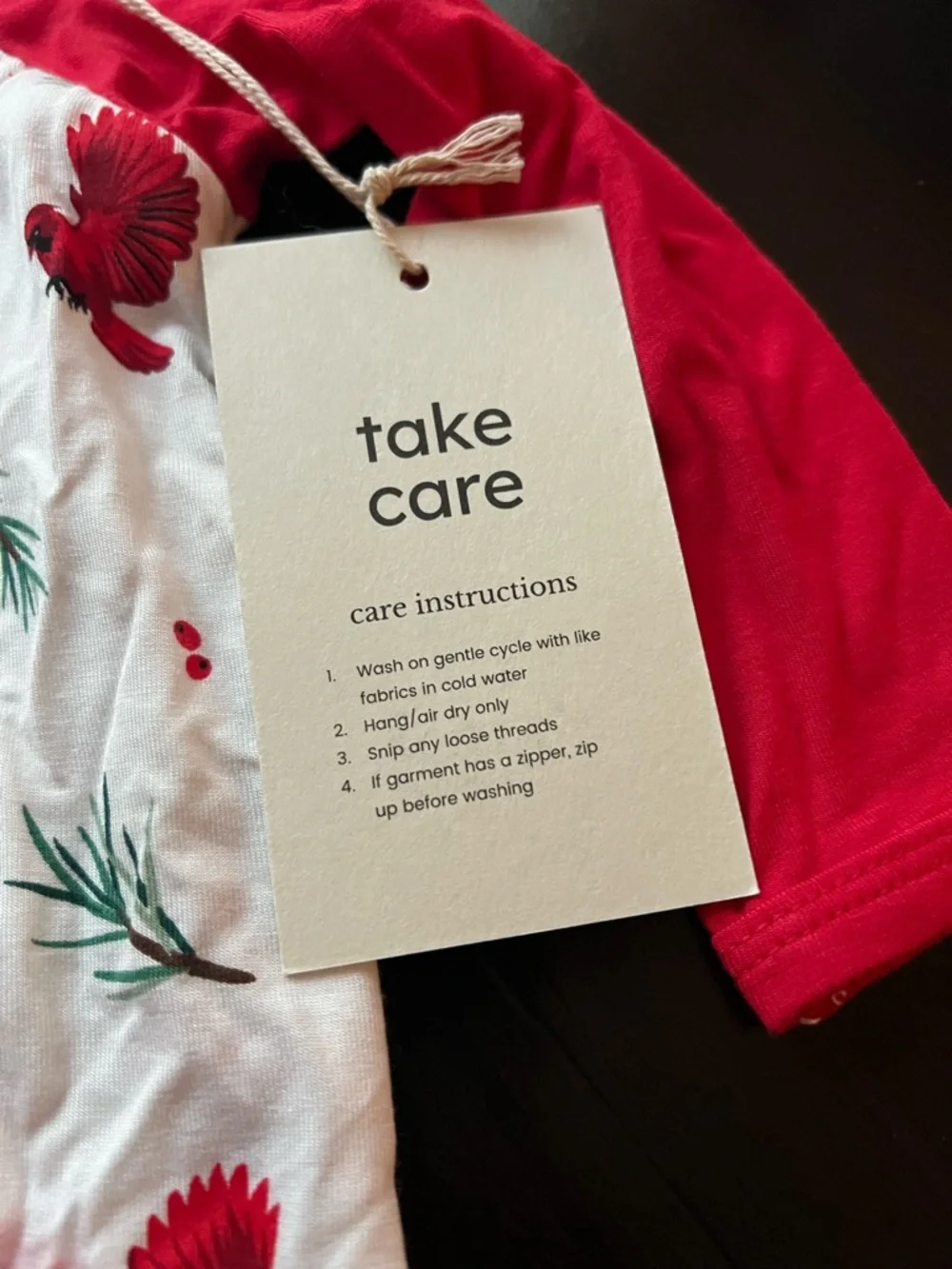 New - Kyte Baby Red & White Cardinal Print Raglan Baby Romper